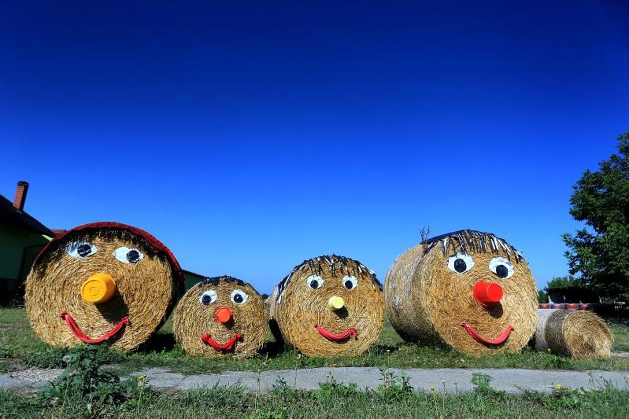 podrinje, slamnata obitelj, bale slame