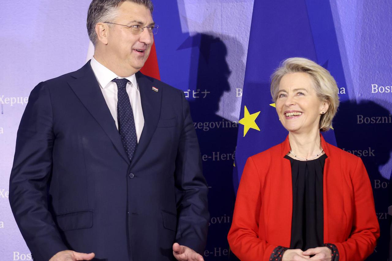 Sarajevo: Zajedničko fotografiranje Borjane Krišto, Ursule von der Leyen, Marka Ruttea i Andreja Plenkovića