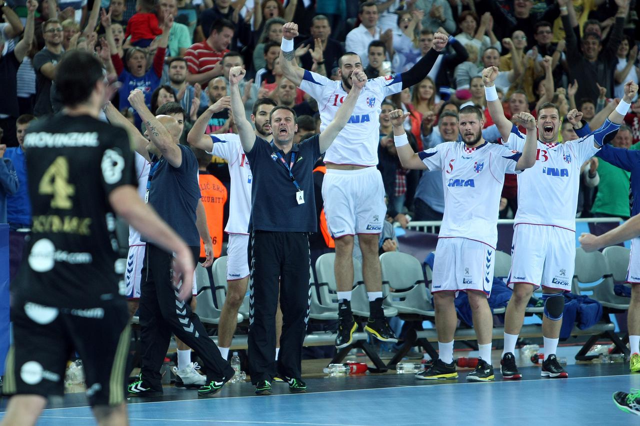28.09.2014., Arena Zagreb, Zagreb - EHF Liga prvaka, skupina A, 1. kolo, RK PPD Zagreb - THW Kiel. Ilija Brozovic, Teo Coric.  Photo: Luka Stanzl/PIXSELL