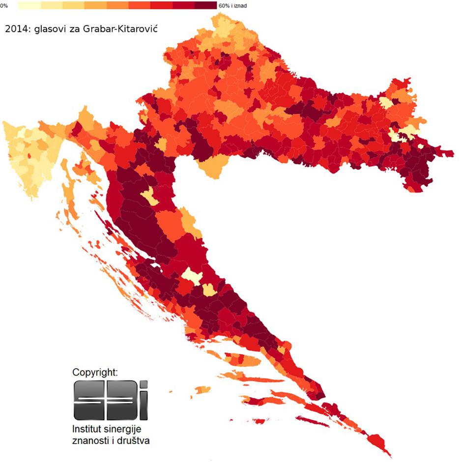 Glasovi kandidata po regijama