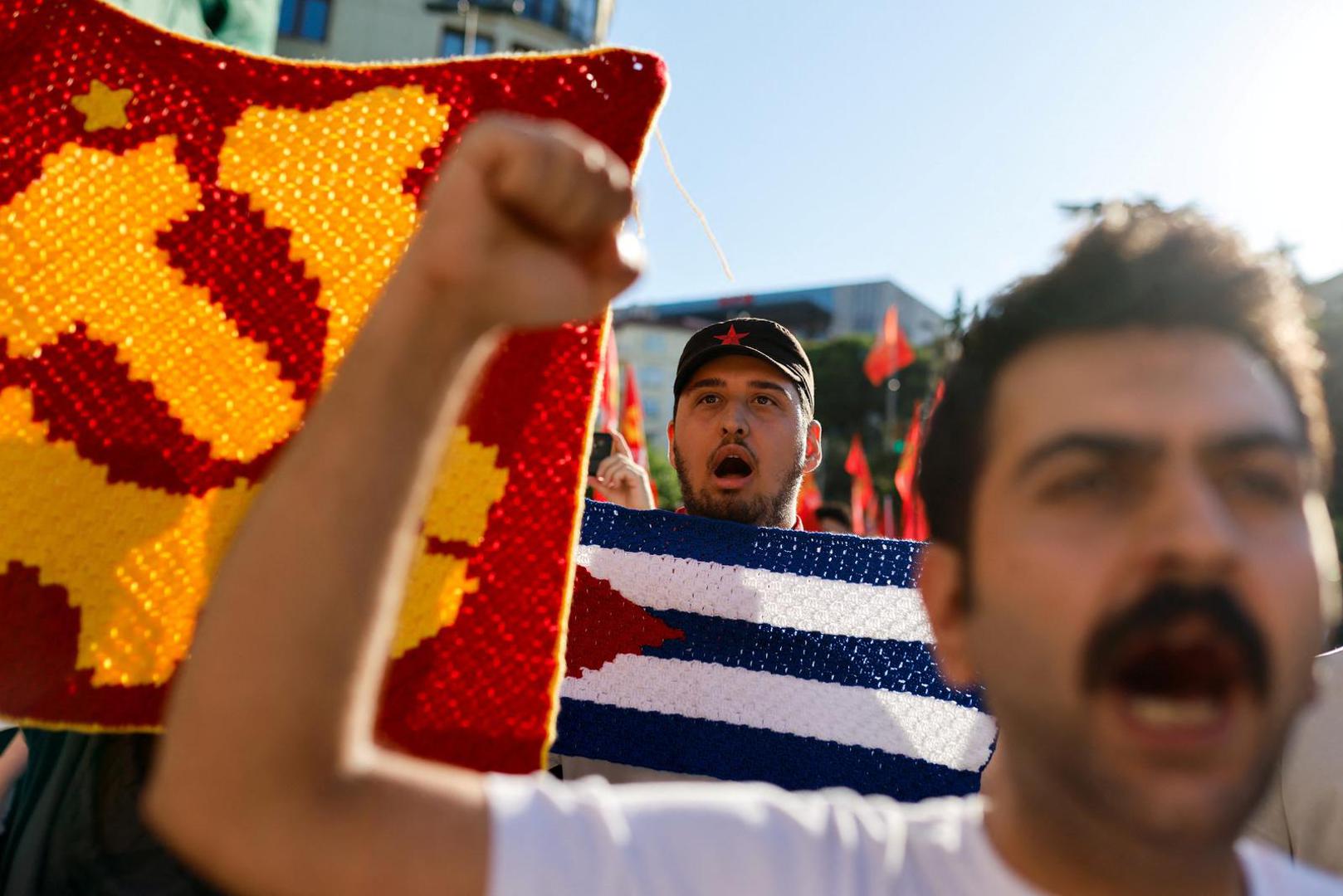 People take part in a protest, ahead of NATO leaders' summit, in Istanbul, Turkey, July 5, 2026. REUTERS/Kemal Aslan Photo: KEMAL ASLAN/REUTERS