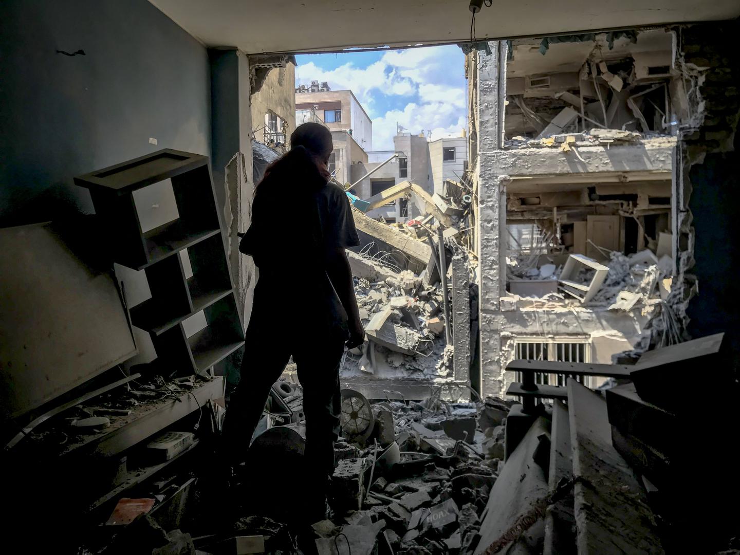 Photo from inside a house across a targeted residential building shows extensive damage in Tehran, Iran, on June 13, 2025. Photo by Saba/Middle East Images/ABACAPRESS.COM Photo: Middle East Images/ABACA/ABACA