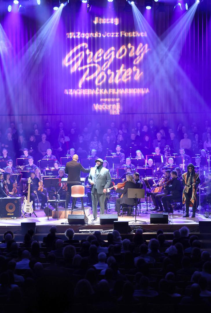 23.01.2026., Zagreb - Nagradjivani americki glazbenik Gregory Porter s bendom u pratnji Zagrebacke filharmonije nastupio  u KD Vatroslav Lisinski povodom otvaranja 17. Zagreb Jazz Festivala.   Photo: Emica Elvedji/PIXSELL