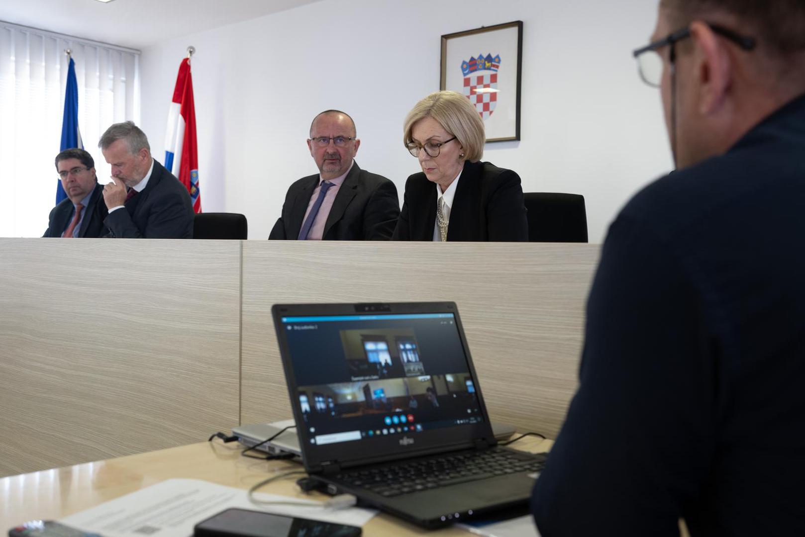 19.03.2025., Zagreb - Na Visokom kaznenom sudu odrzana je Sjednica vijeca o zalbama, Filip Zavadlav, kazneno djelo ubojstva, kazneno djelo dovodjenja u opasnost zivota i imovine opceopasnom radnjom i sredstvom i kazneno djelo nedozvoljenog posjedovanja, izrade i nabavljanja oruzja i eksplozivnih tvari. Zorislav Kaleb, Marijan Bitanga, Tomislav Jurisa, Sanda Jankovic, Leon Kovacic. Photo: Davor Puklavec/PIXSELL