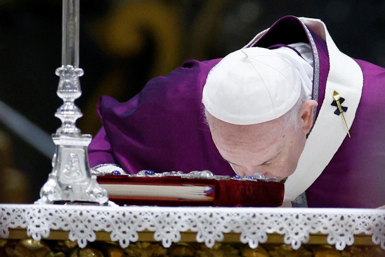 Ash Wednesday mass in St. Peter's Basilica at the Vatican