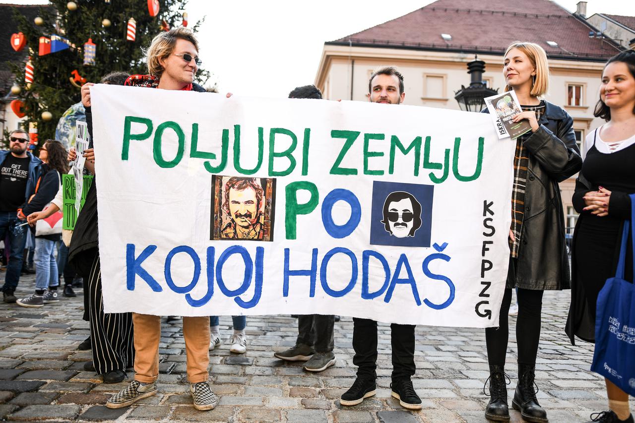 Zagreb: Na Trgu svetog Marka održan prosvjed za klimu