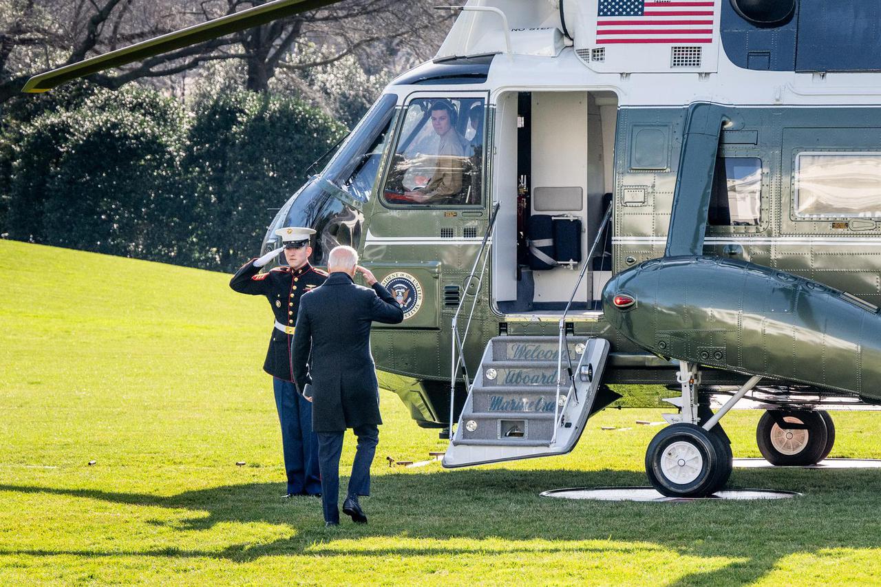 President Joe Biden Leaving the White House
