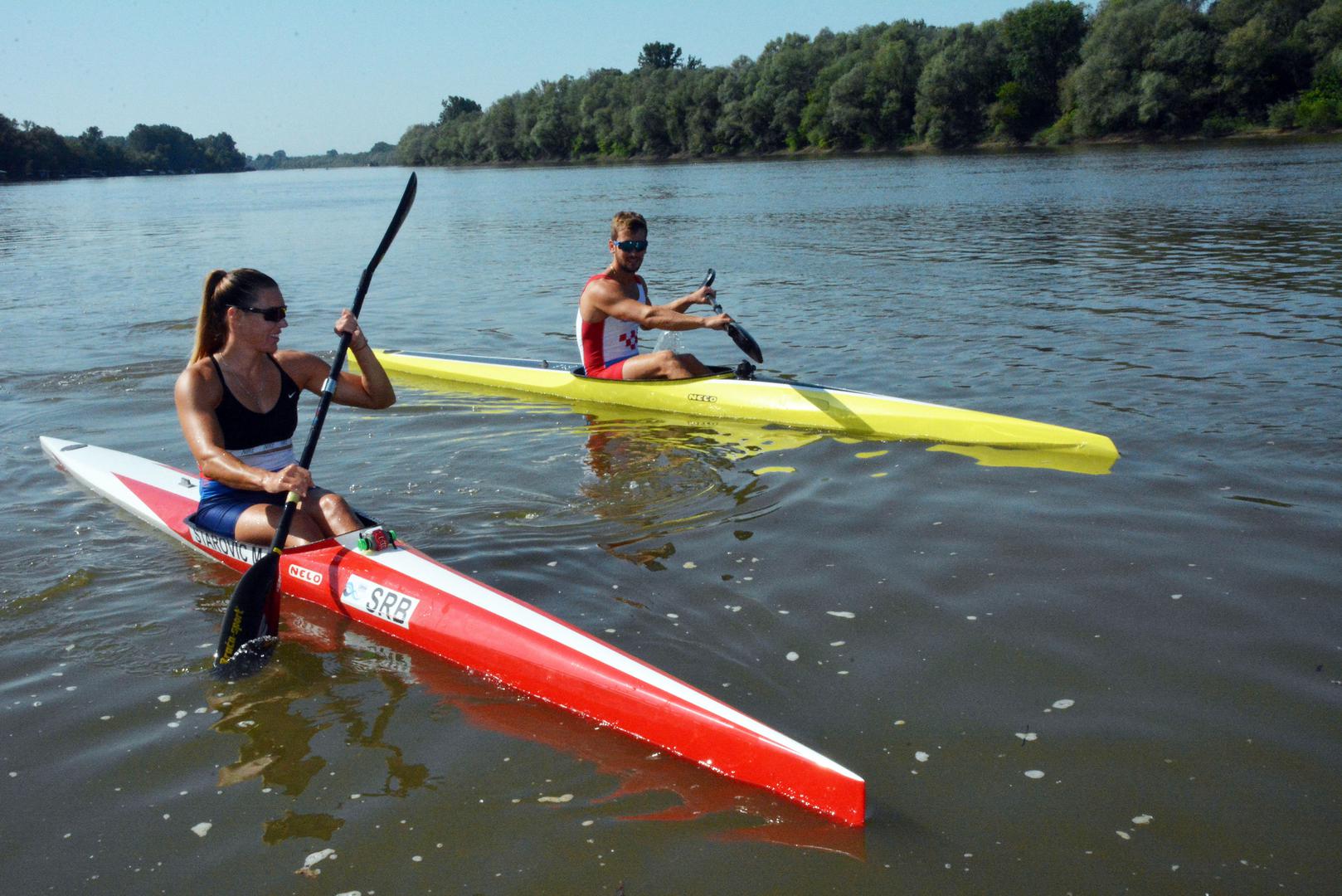 02.07.2019.,Slavonski Brod - Hrvatski kajakas Antun Novakovic i srpska kajakasica Milica Starovic u sretnoj su vezi. ​Zajedno treniraju na Savi u Slavonskom Brodu.  
Photo: Ivica Galovic/PIXSELL