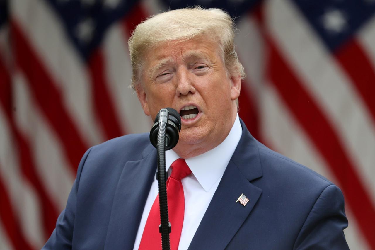 U.S. President Trump makes announcement about China at the White House in Washington