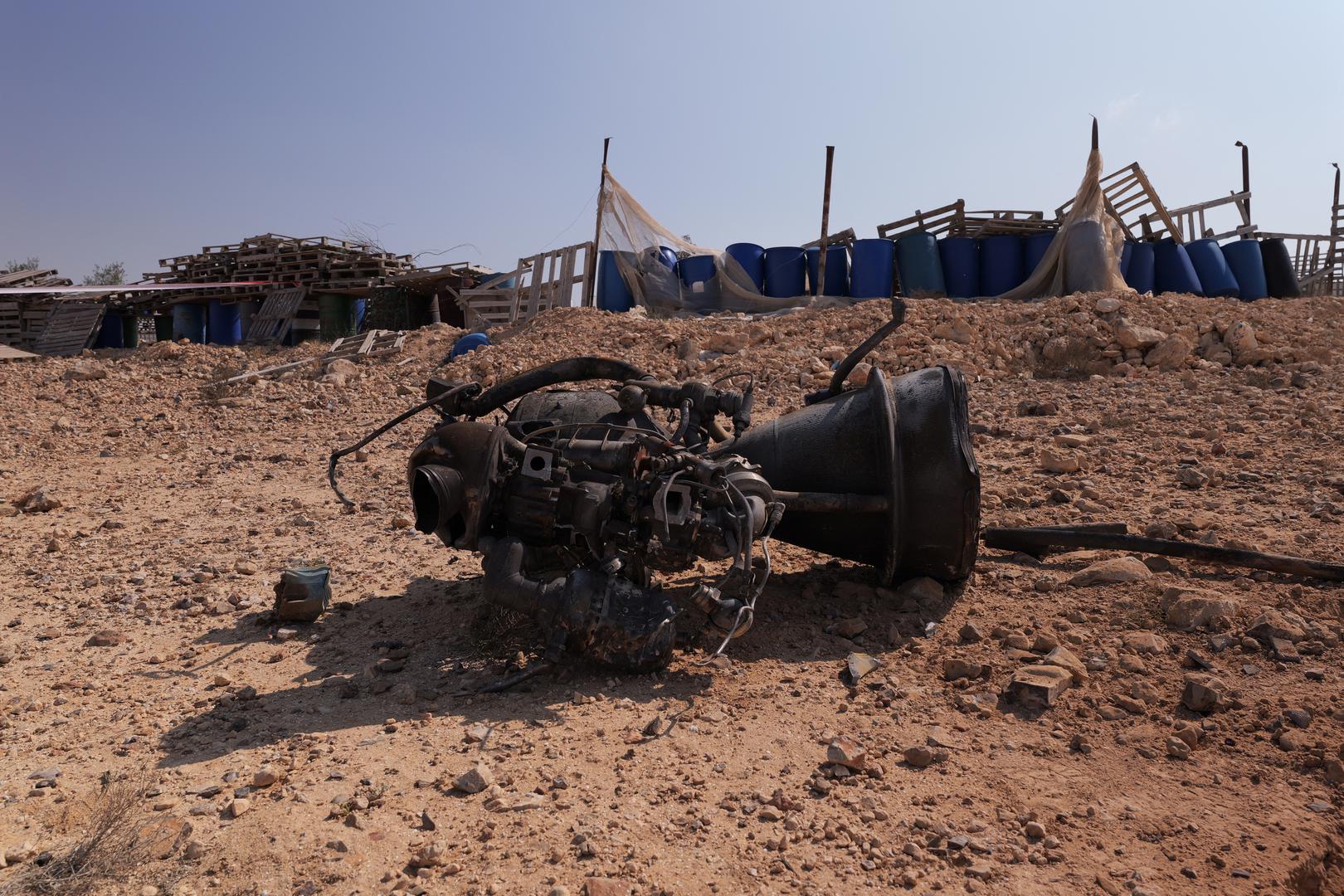 The remains of a rocket booster that, according to Israeli authorities critically injured a 7-year-old girl, after Iran launched drones and missiles towards Israel, near Arad, Israel, April 14, 2024. REUTERS/Christophe?van der?Perre Photo: CHRISTOPHE VAN DER PERRE/REUTERS