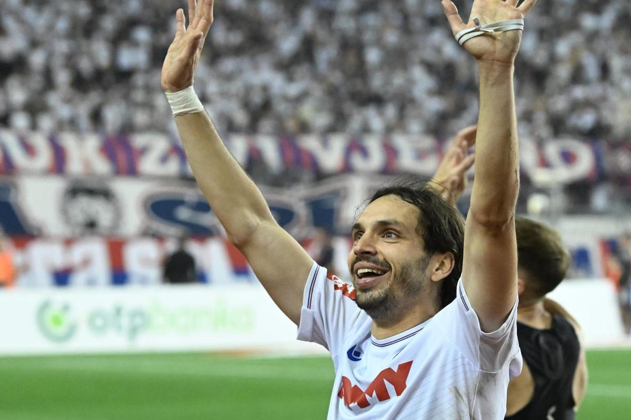 Split: Slavlje igrača Hajduka nakon pobjede protiv Dinama