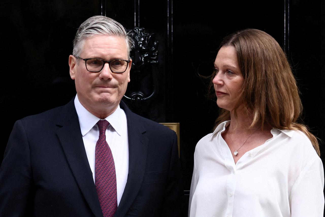 Britain's PM Starmer announces the timeline for his resignation outside 10 Downing Street, in London