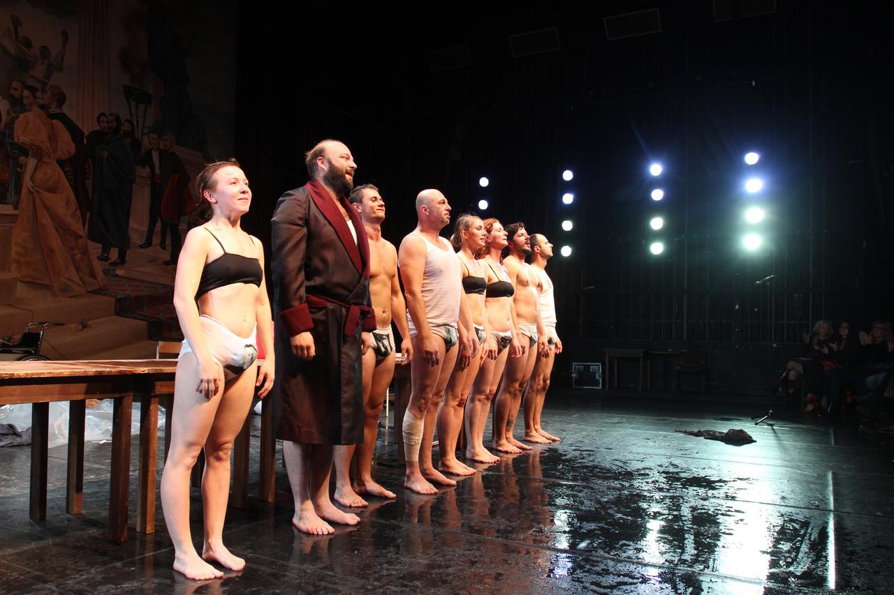 19.11.2014. Rijeka - Premijera predstave Hrvatsko glumiste u reziji Olivera Frljica i dramaturga Marina Blazevica u HNK Ivana pl Zajca. Treci dio Trilogije o hrvatskom fasizmu. Photo: Goran Kovacic/PIXSELL