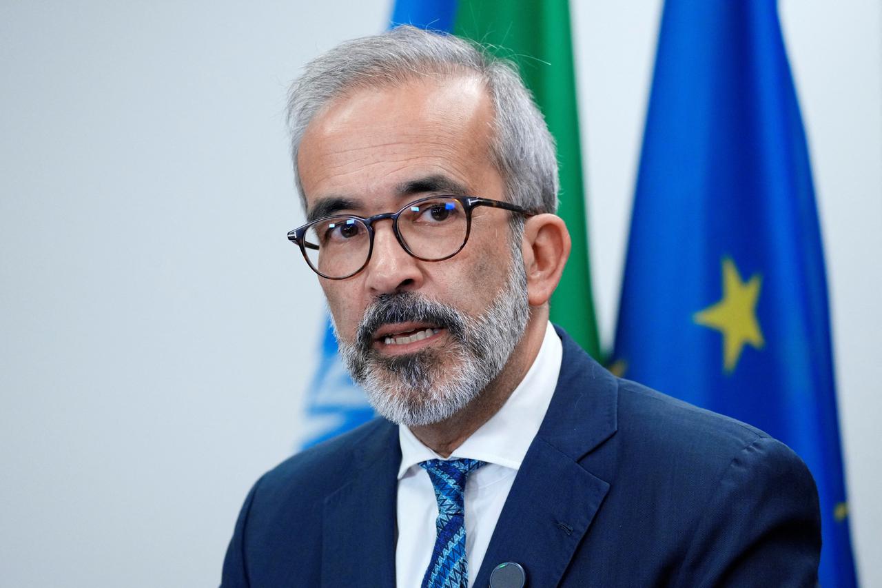 Portugal's Foreign Minister Paulo Rangel announces that the Portuguese government recognizes a Palestinian state, in New York