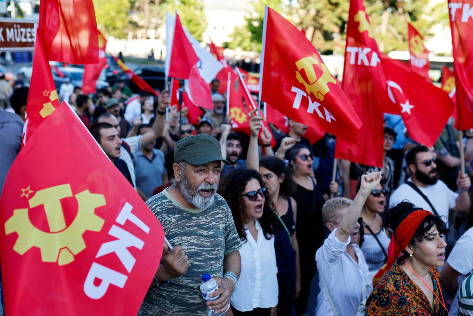 People take part in a protest, ahead of NATO leaders' summit, in Istanbul, Turkey, July 5, 2026. REUTERS/Kemal Aslan Photo: KEMAL ASLAN/REUTERS