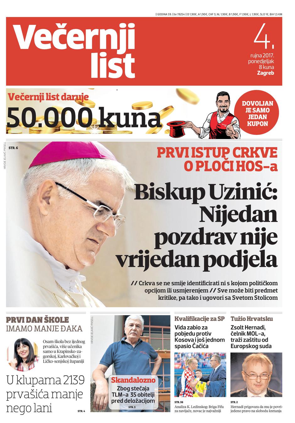 Naslovnica 4. 9. 2017.