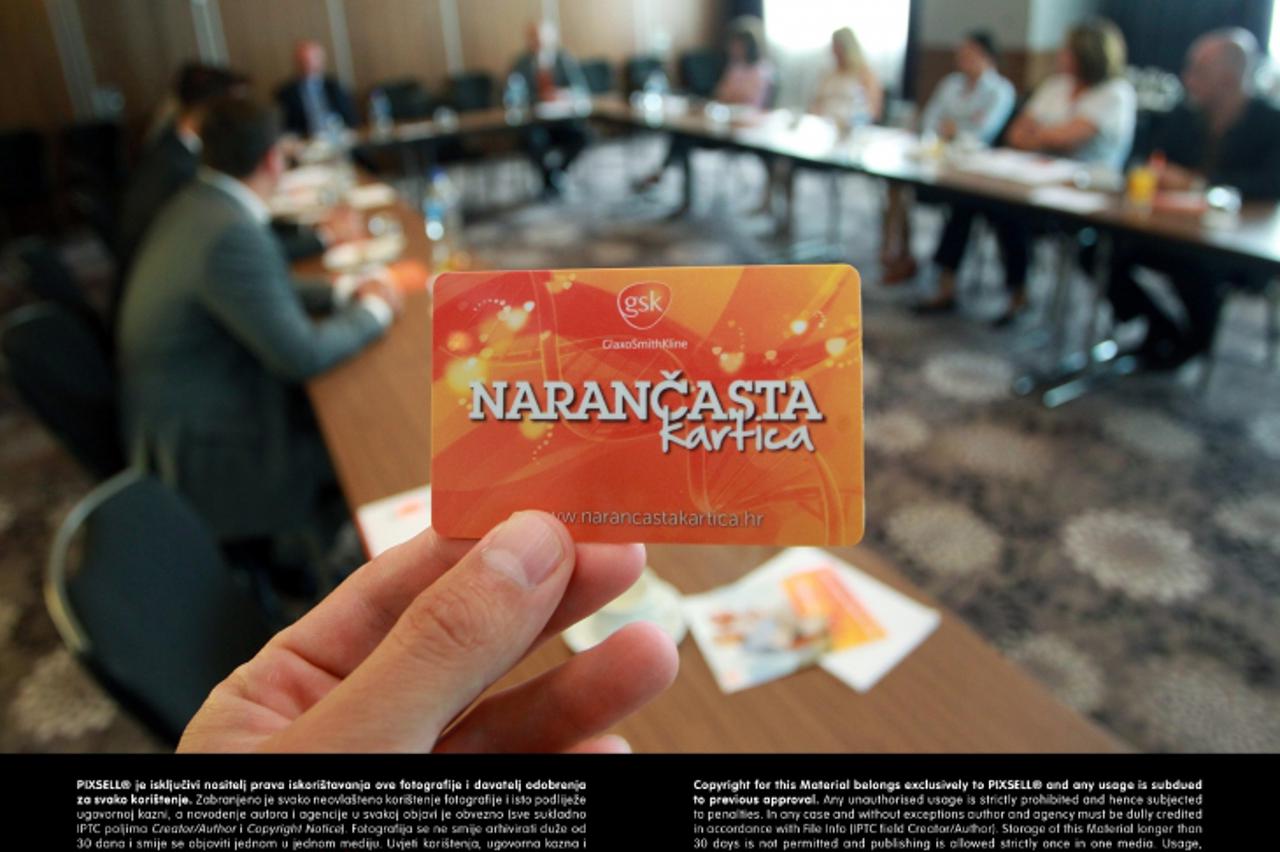 '22.08.2013., Zagreb - Hotel Hilton, dvorana Mimoza - Predstavljanje Narancaste kartice, novog programa tvrtke GlaxoSmithKline, proizvodjaca lijekova. Karticu je predstavio predsjednik GSK Marko Matai