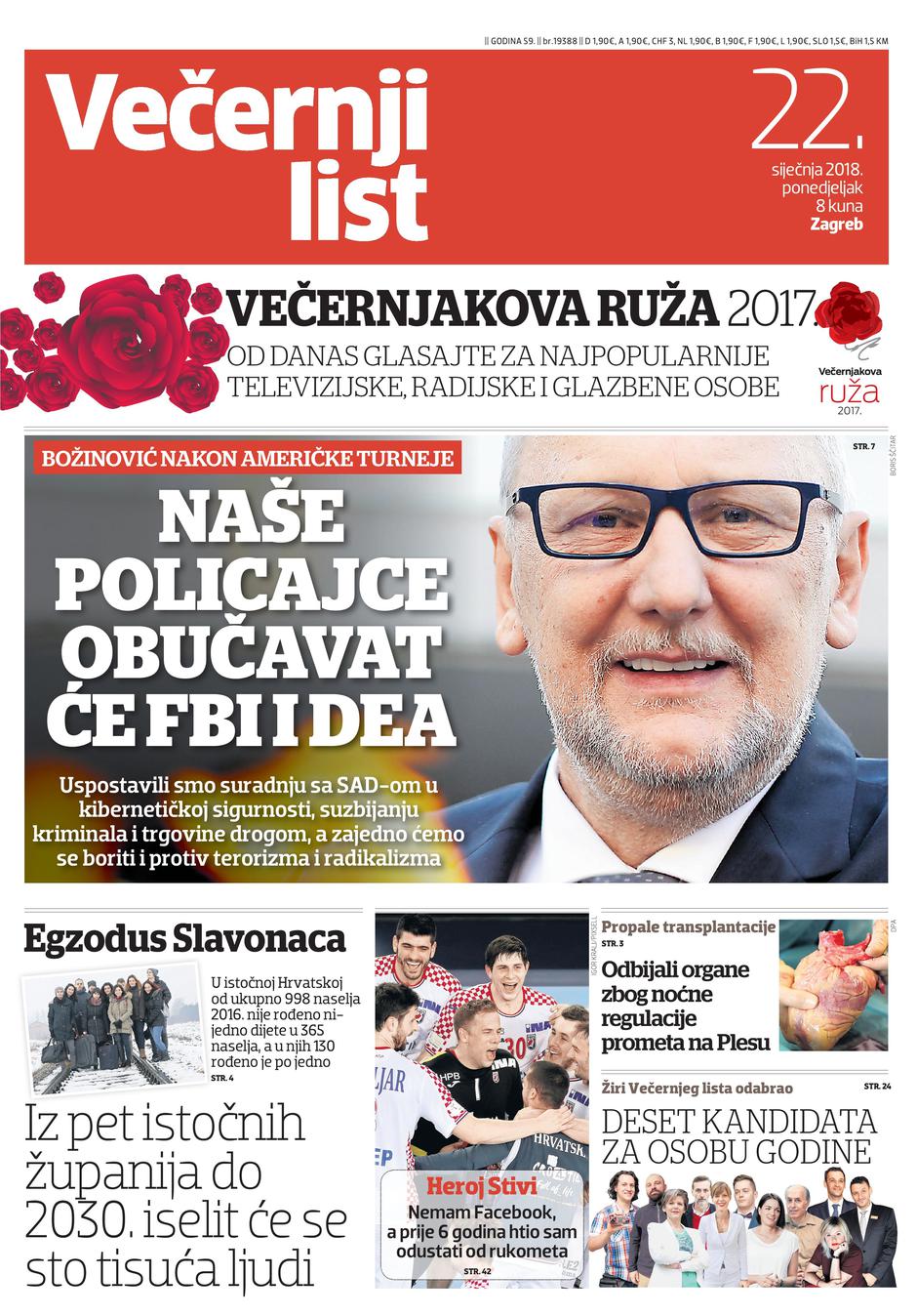 Naslovnica 22. 1. 2018.