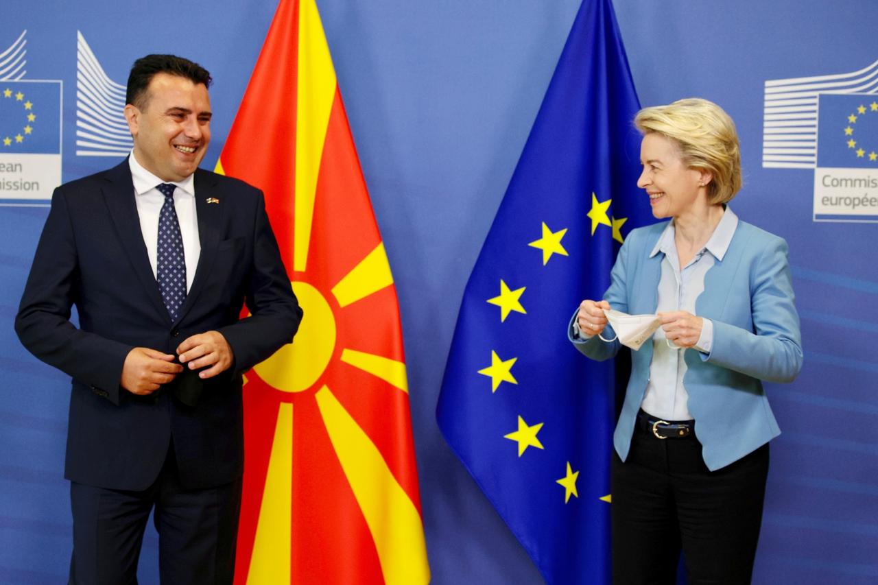 European Commission President von der Leyen meets with North Macedonia PM Zaev in Brussels