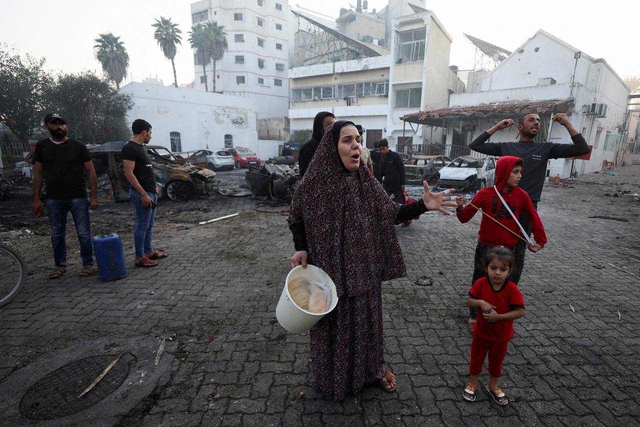 Aftermath of hospital blast in Gaza City