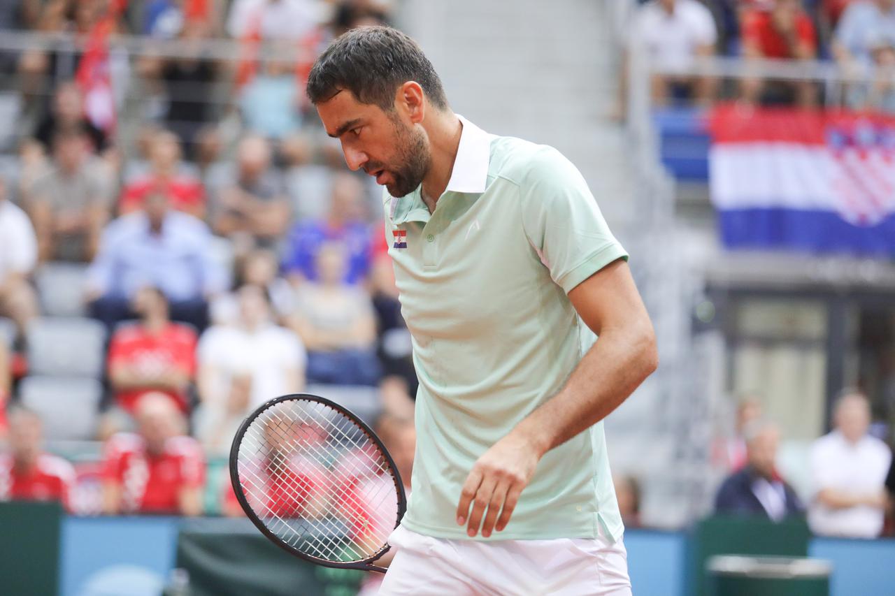 Osijek: Drugi dan Davis Cupa, Marin Čilić - Corentin Moutet