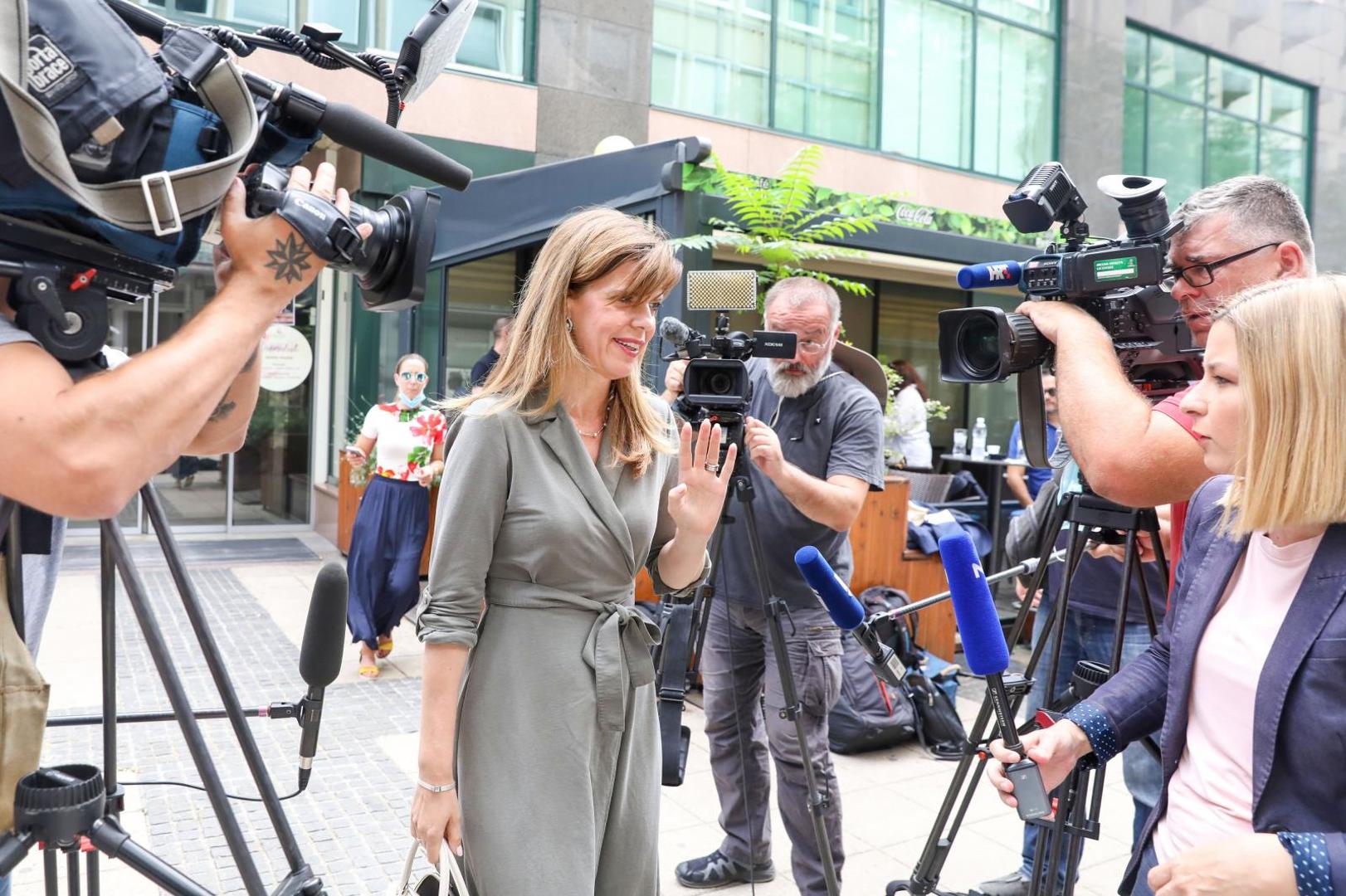 06.07.2020., Zagreb - Biljana Borzan dolazi na sjednicu Predsjednistva SDP-a u sjediste stranke na Iblerovom trgu. Photo: Patrik Macek/PIXSELL