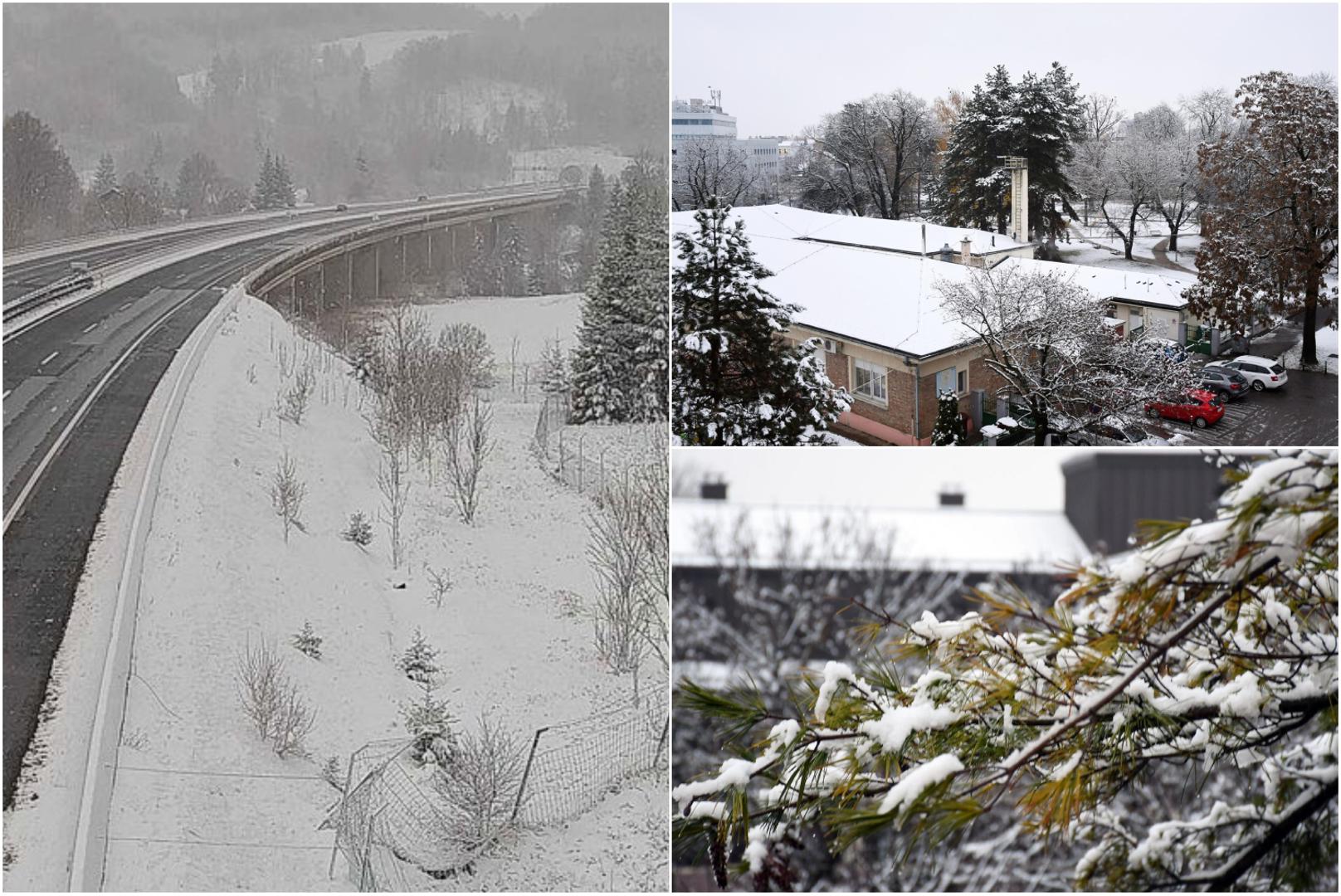 Snijeg je danas pao u dijelu Hrvatske te zabijelio ceste, krovove kuća, stabla...