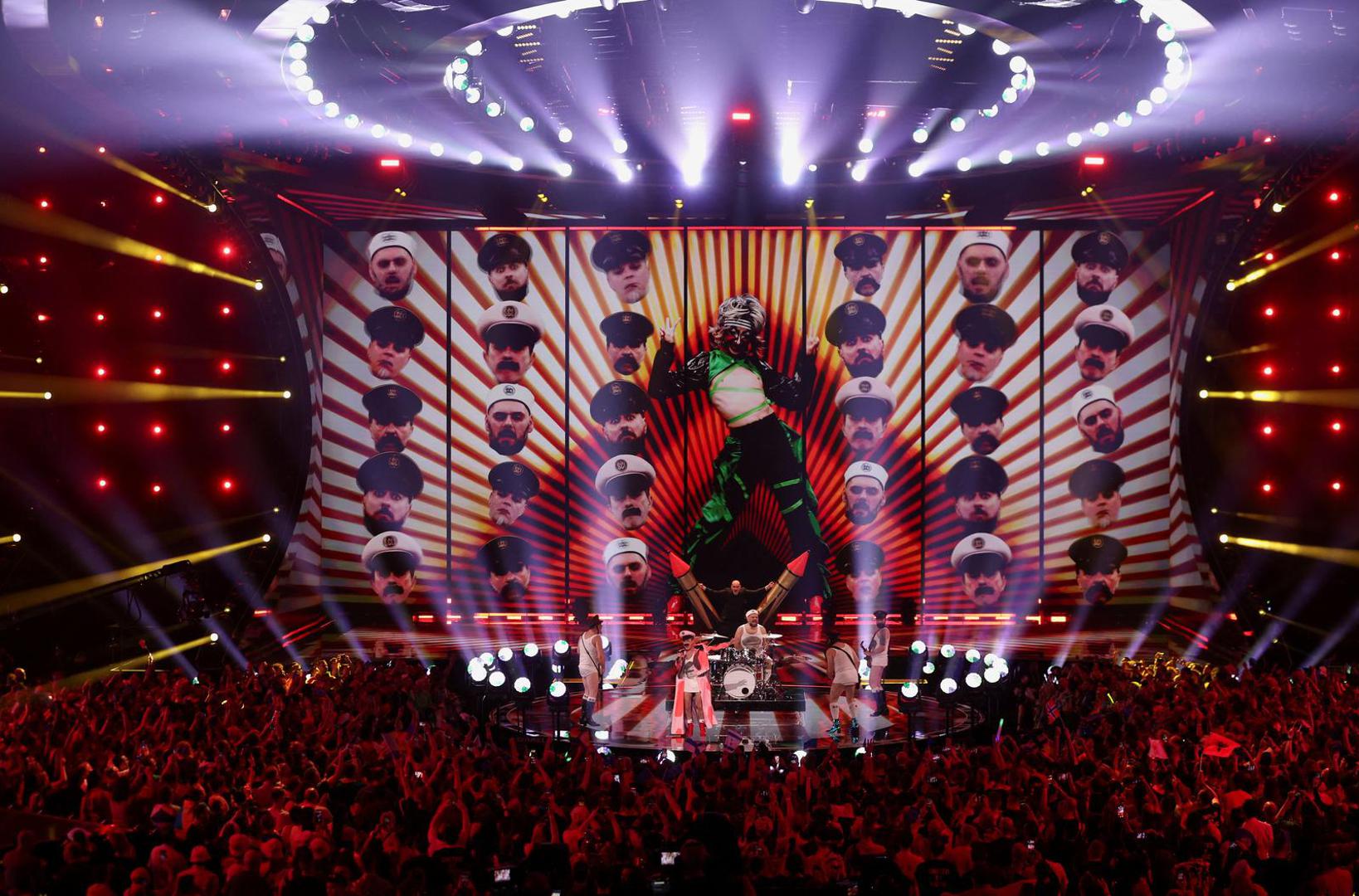 Let 3 from Croatia performs during the first semi-final of the 2023 Eurovision Song Contest in Liverpool, Britain, May 9, 2023. REUTERS/Phil Noble Photo: Phil Noble/REUTERS