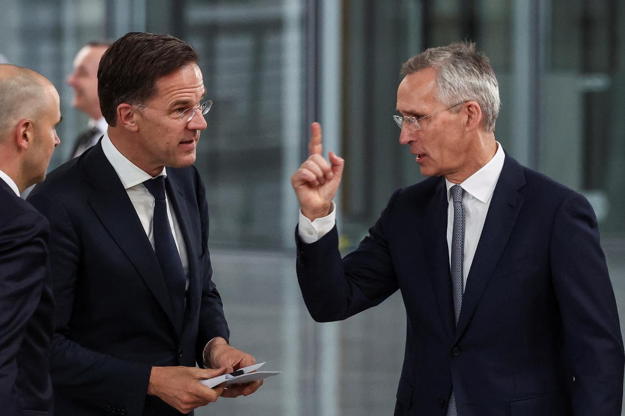 Dutch Prime Minister Mark Rutte and NATO Secretary-General Jens Stoltenberg meet in Brussels