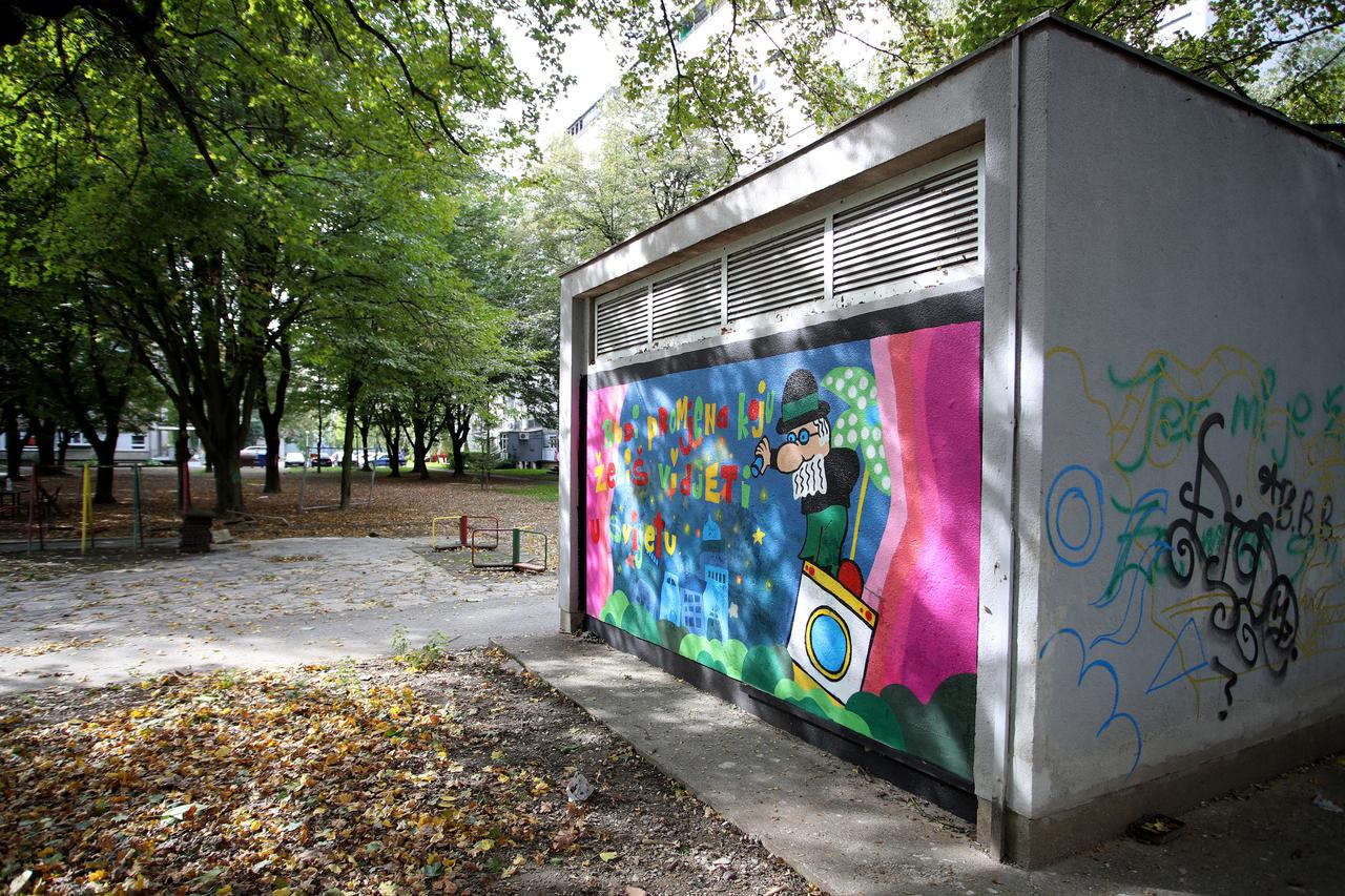 Zagreb: Na trafostanici u naselju Utrina osvanuo mural s profesorom Baltazarom