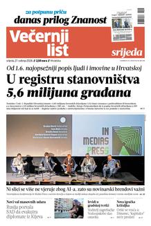 Večernji list naslovnica