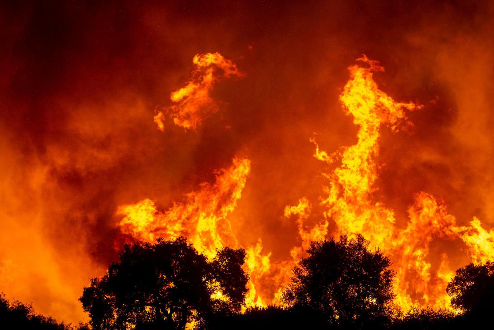 The Hughes Fire burns near Castaic Lake, north of Santa Clarita, California, U.S. January 22, 2025.  REUTERS/Ringo Chiu Photo: RINGO CHIU/REUTERS