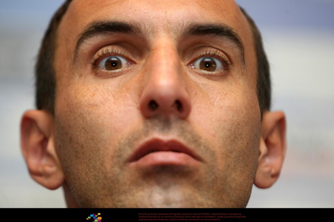 '29.08.2009., Zagreb, Hrvatska - Maksimirska 128, NK Dinamo, Krunoslav Jurcic na konferenciji za novinare nakon utakmice u Edinburghu. Tamo je Dinamo izgubio 2-0, te je navodno u svlacionici bilo dost