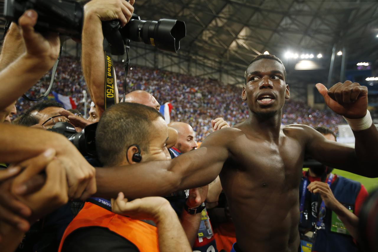 Germany v France - EURO 2016 - Semi Final Football Soccer - Germany v France - EURO 2016 - Semi Final - Stade Velodrome, Marseille, France - 7/7/16 France's Paul Pogba celebrates at the end of the game REUTERS/John Sibley Livepic John Sibley
