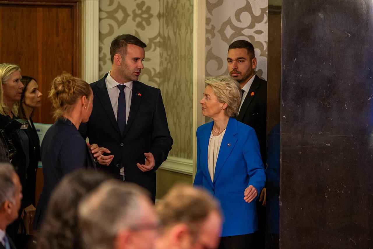 Podgorica: Konferencija za medije premijera Crne Gore Milojka Spajića i predsjednice Europske komisije Ursule von der Leyen