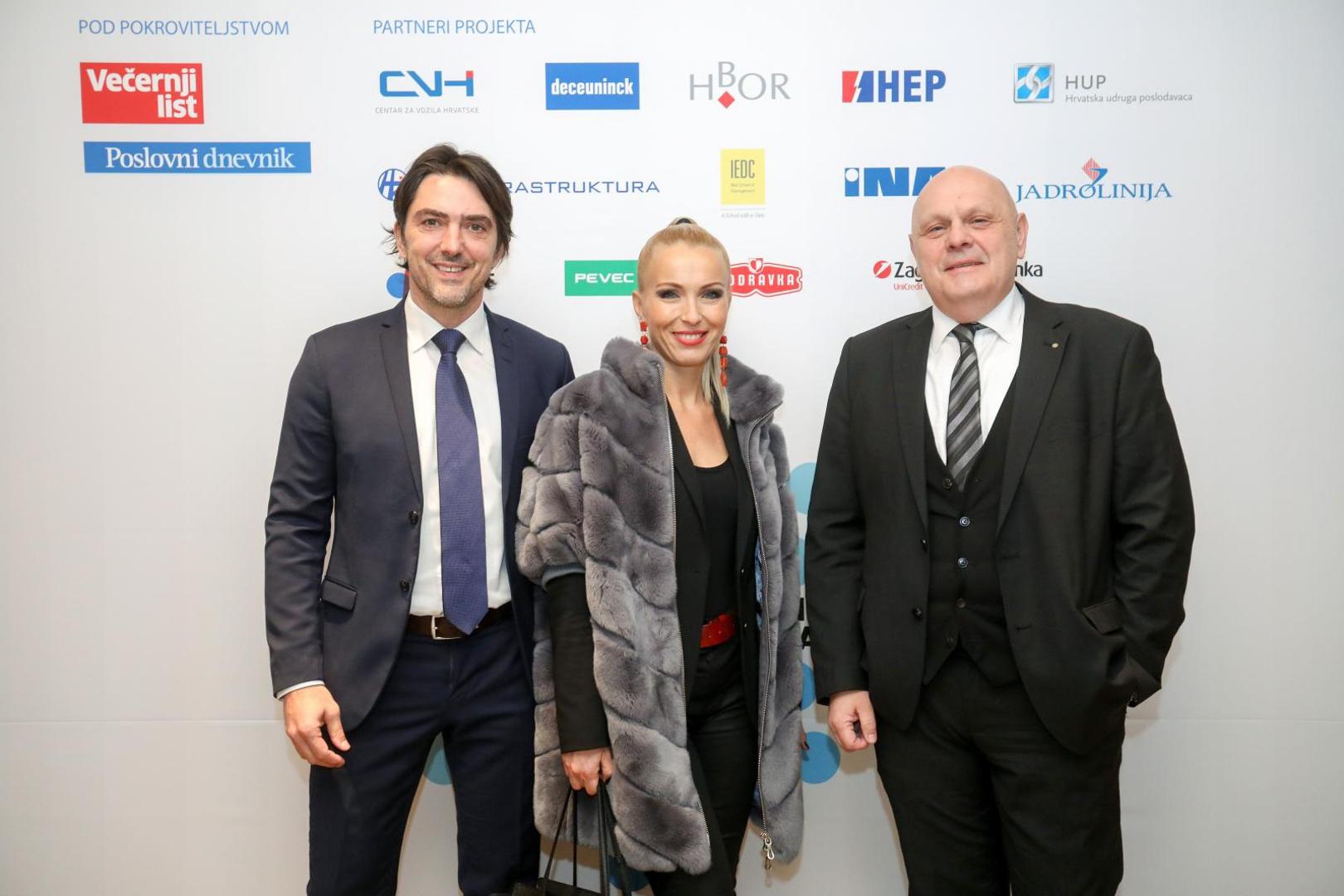 02.12.2019., Zagreb - U hotelu Westin odrzano je proglasenje gospodarstvenika i gospodarskog dogadjaja 2019. godine. Mislav Simatovic, Andrea Borosic, Renato IvanusPhoto: Borna Filic/PIXSELL