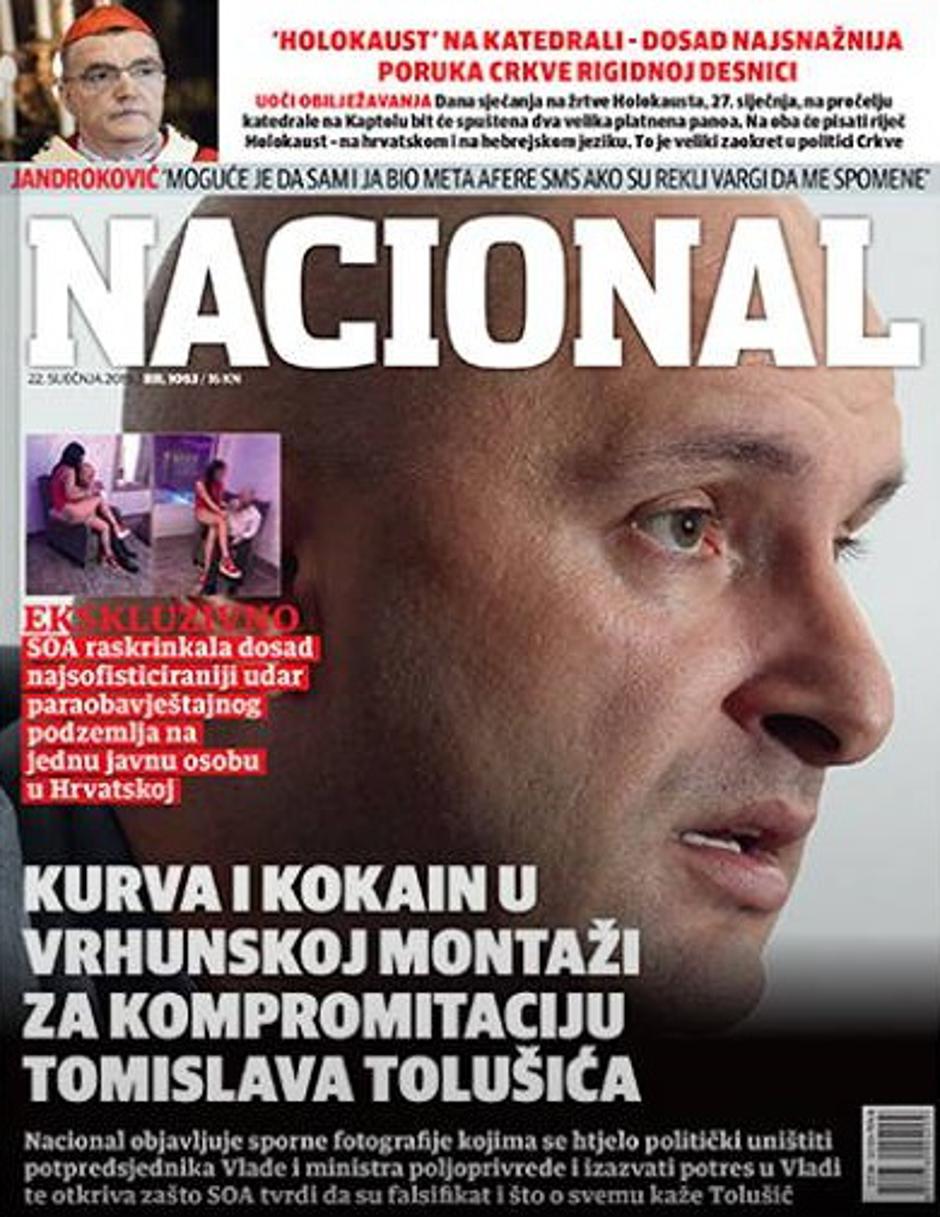 Naslovnica Nacionala o Tomislavu Tolušiću