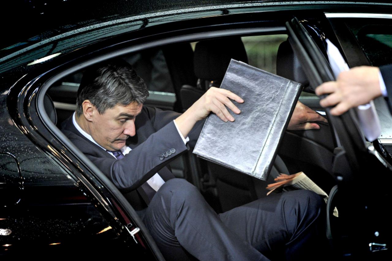 'Croatia Prime Minister Zoran Milanovic arrives for a European Union summit at the EU headquarters on January 30, 2012 in Brussels. European leaders bid to close a chapter in the debt crisis today wit