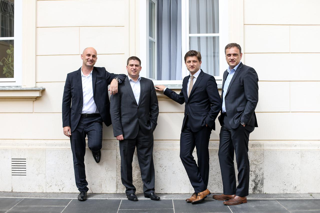 27.7.2016., Zagreb - Mladi lavovi HDZ-a Tomislav Tolusic, Oleg Butkovic, Zdravko Maric, Anton Kliman.   Photo: Petar Glebov/PIXSELL