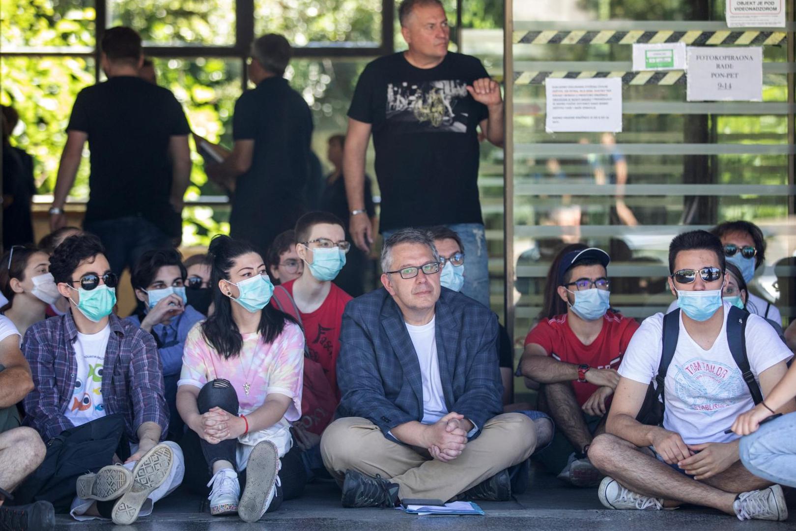 09.07.2020., Zagreb - Prosvjed studenata Filozofskog fakulteta protiv rektora Borasa. Photo: Davor Puklavec/PIXSELL