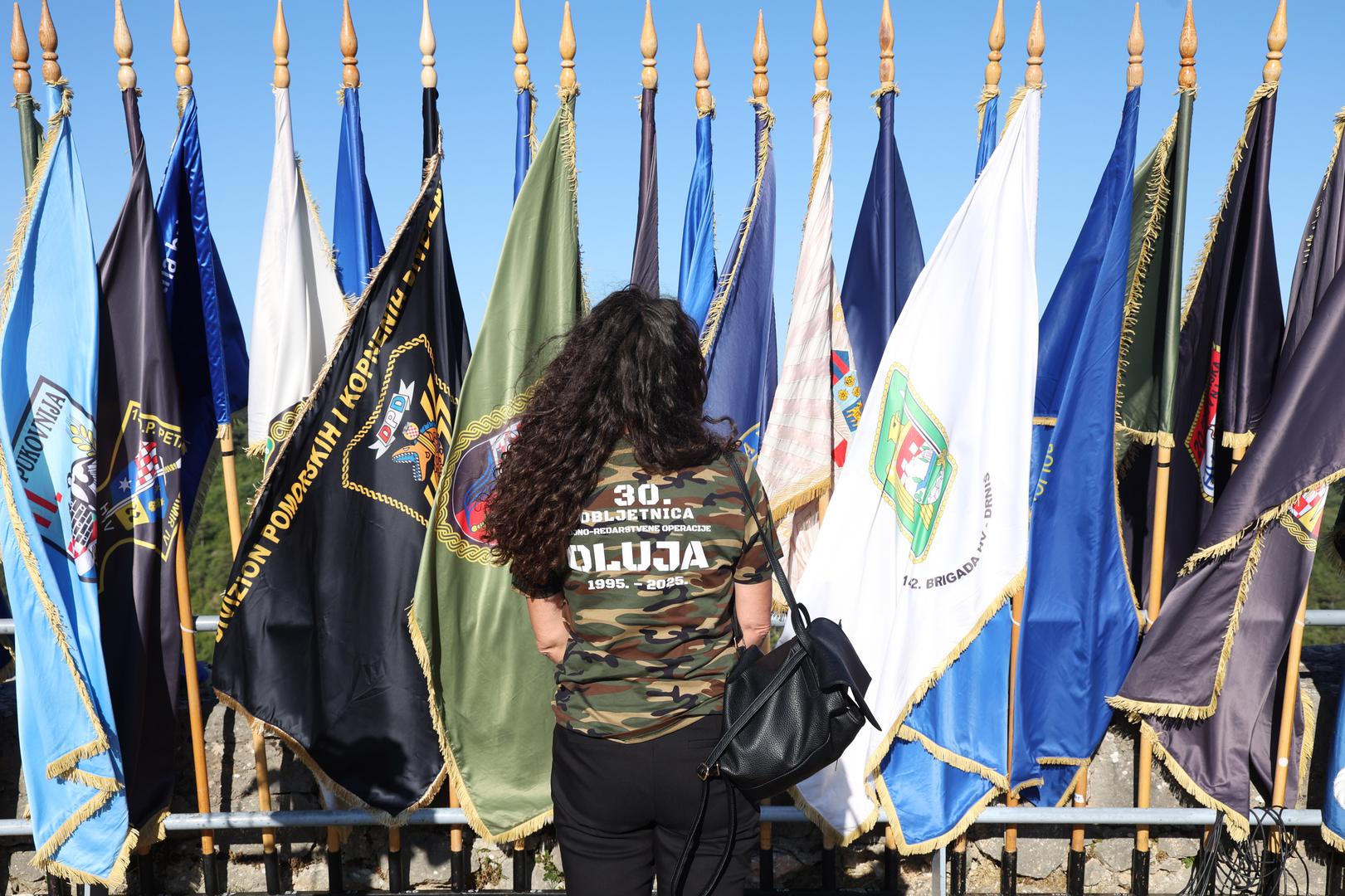 05.08.2025.,Knin- Proslava obiljezavanja Dana pobjede i domovinske zahvalnosti, Dana hrvatskih branitelja i 30. obljetnice vojno redarstvene operacije Oluja. Podizanje zastave na kninskoj tvrdjavi.  Photo: Dusko Jaramaz/PIXSELL