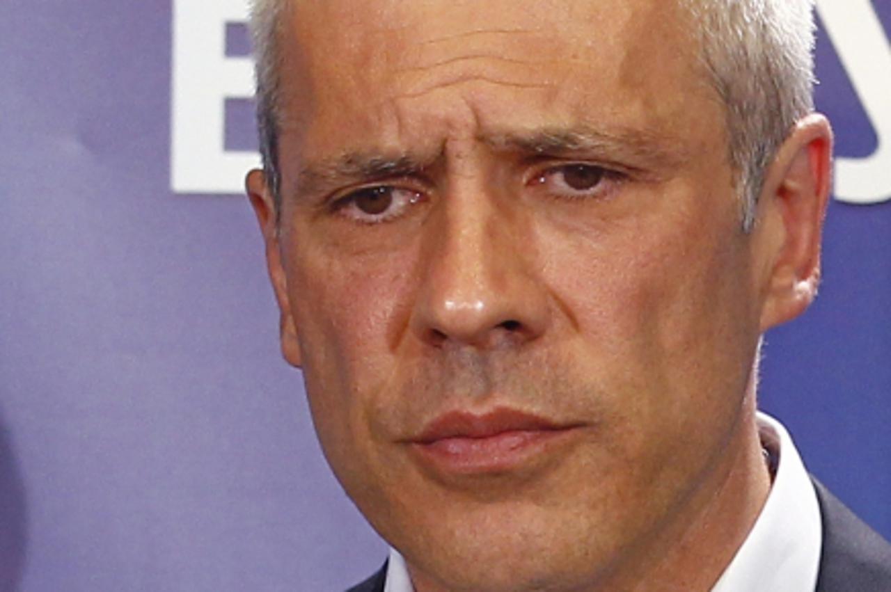 'Democratic Party leader and presidential candidate Boris Tadic addresses the media after presidential elections in Belgrade May 20, 2012. Tadic, the incumbent since 2004, conceded defeat on Sunday in