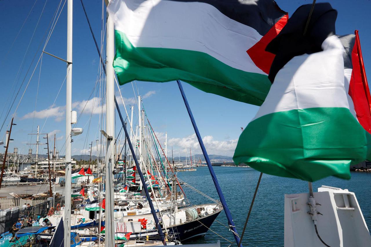 A new humanitarian flotilla prepare their boats to depart from Spain for Gaza
