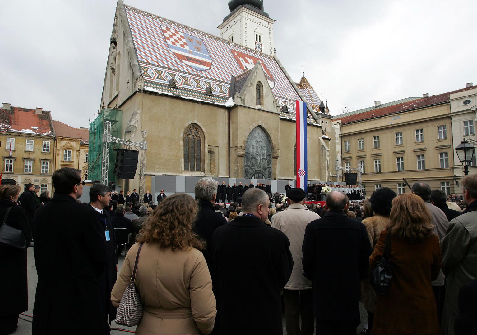 18.02.2005., Zagreb - Polaganjem svecane predsjednicke prisege 18. veljace 2005. Stjepan Mesic poceo je svoj drugi petogodisnji mandat na duznosti predsjednika Republike Hrvatske.  Photo: Jurica Galoic/PIXSELL