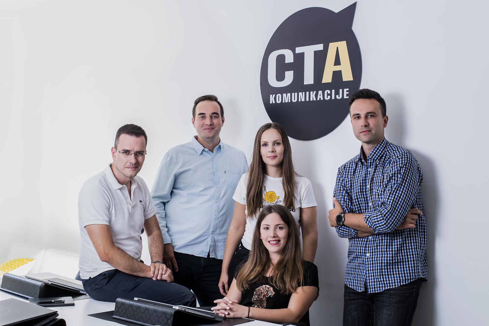 Tim CTA komunikacija s lijeva na desno: Petar Tanta, Gordan Turković, Valentina Mezdić, Eli Čerkezović, Velimir Hlupić