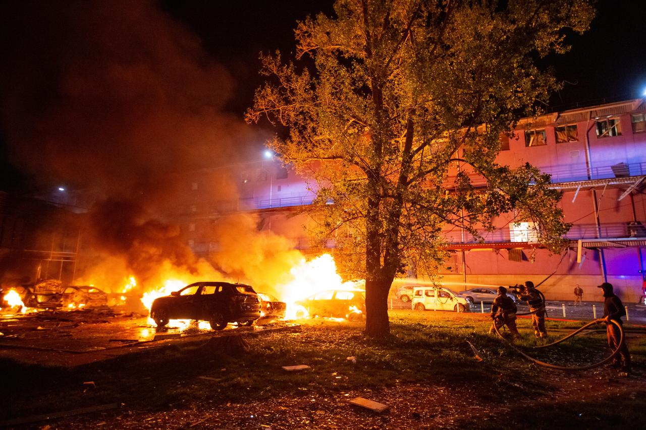 Russian drone strike in Kyiv