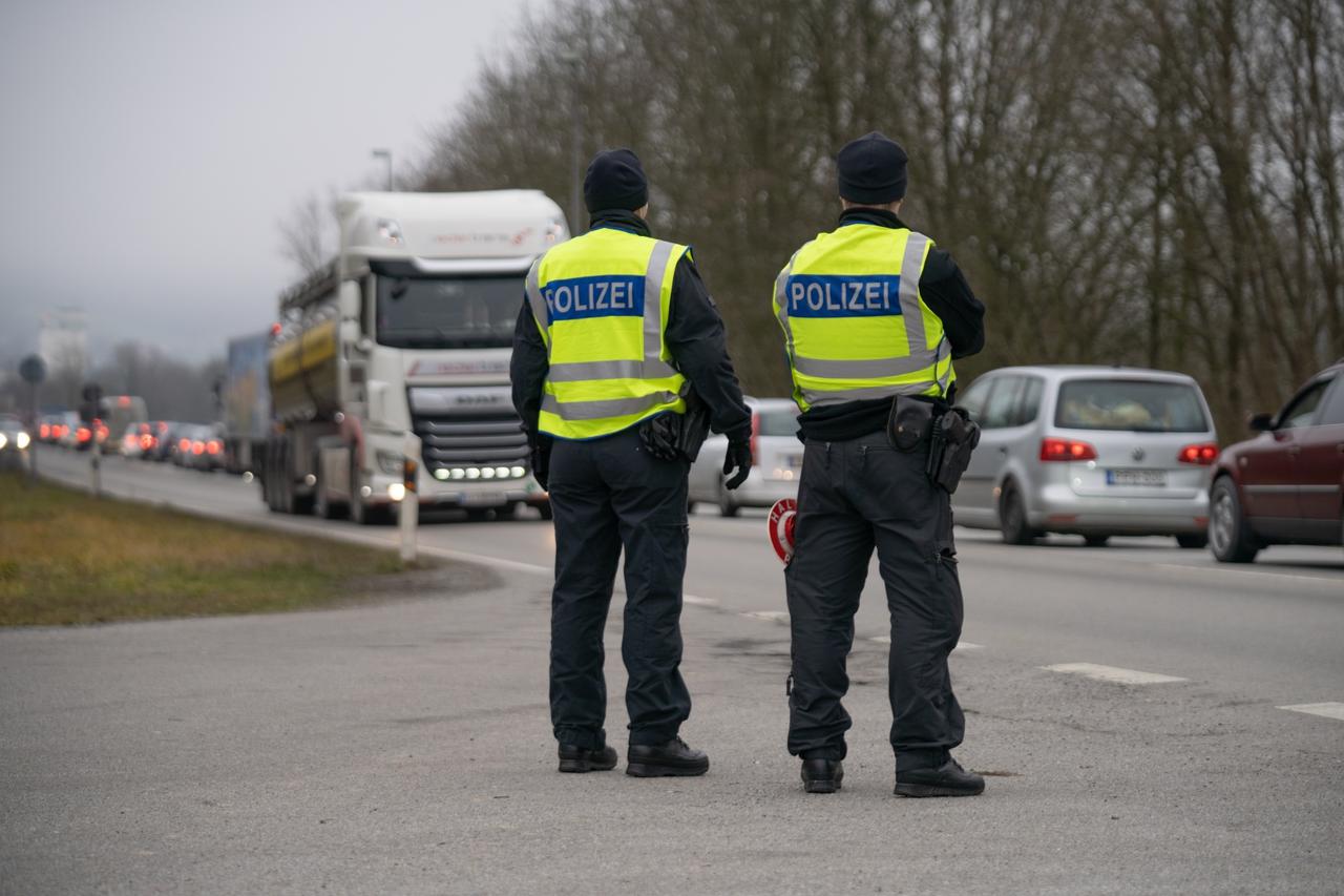 Traffic jam at the border to Austria