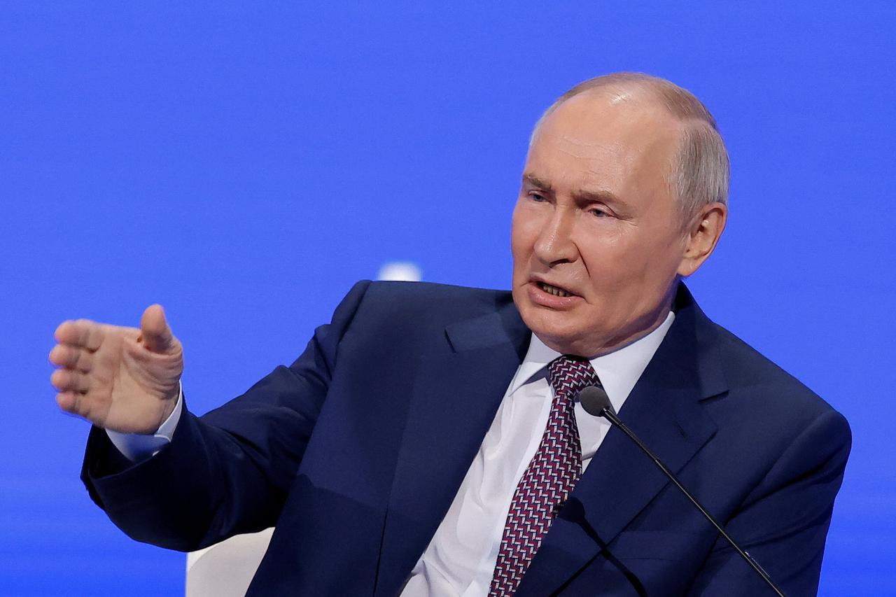 Russian President Putin attends the Congress of the Russian Union of Industrialists and Entrepreneurs in Moscow