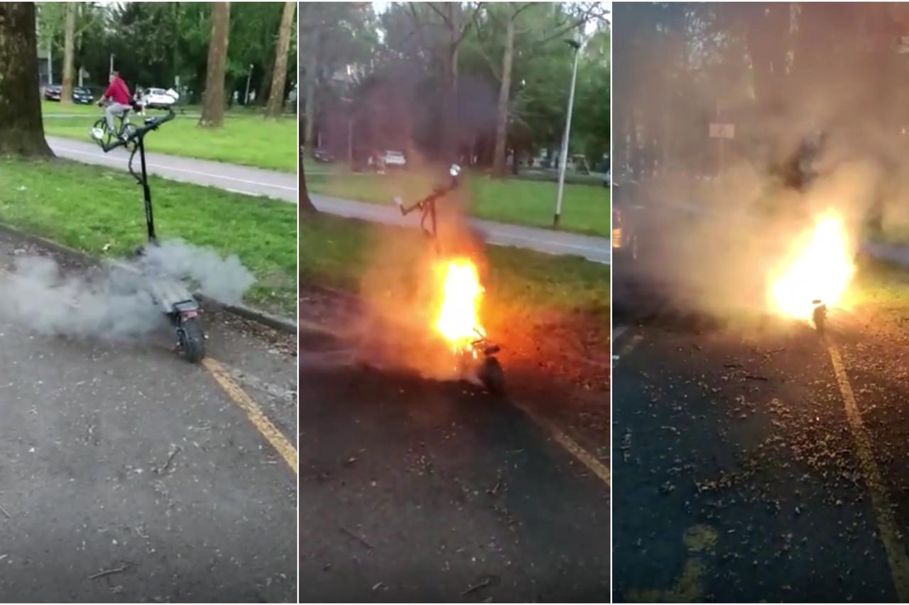 Izgorio električni romobil