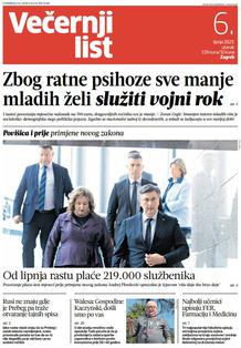 Večernji list naslovnica